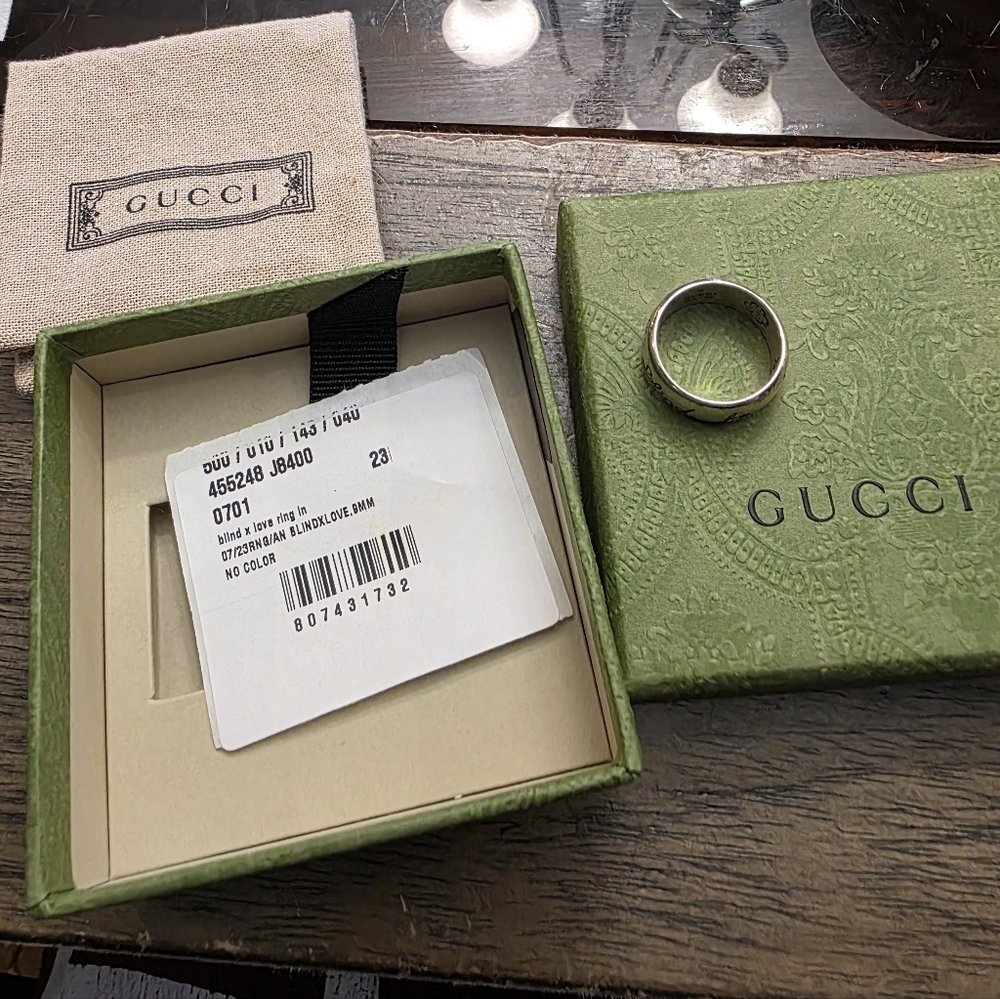 Authentic Gucci Blind For Love Sterling Sliver Ring - Picture 7 of 7
